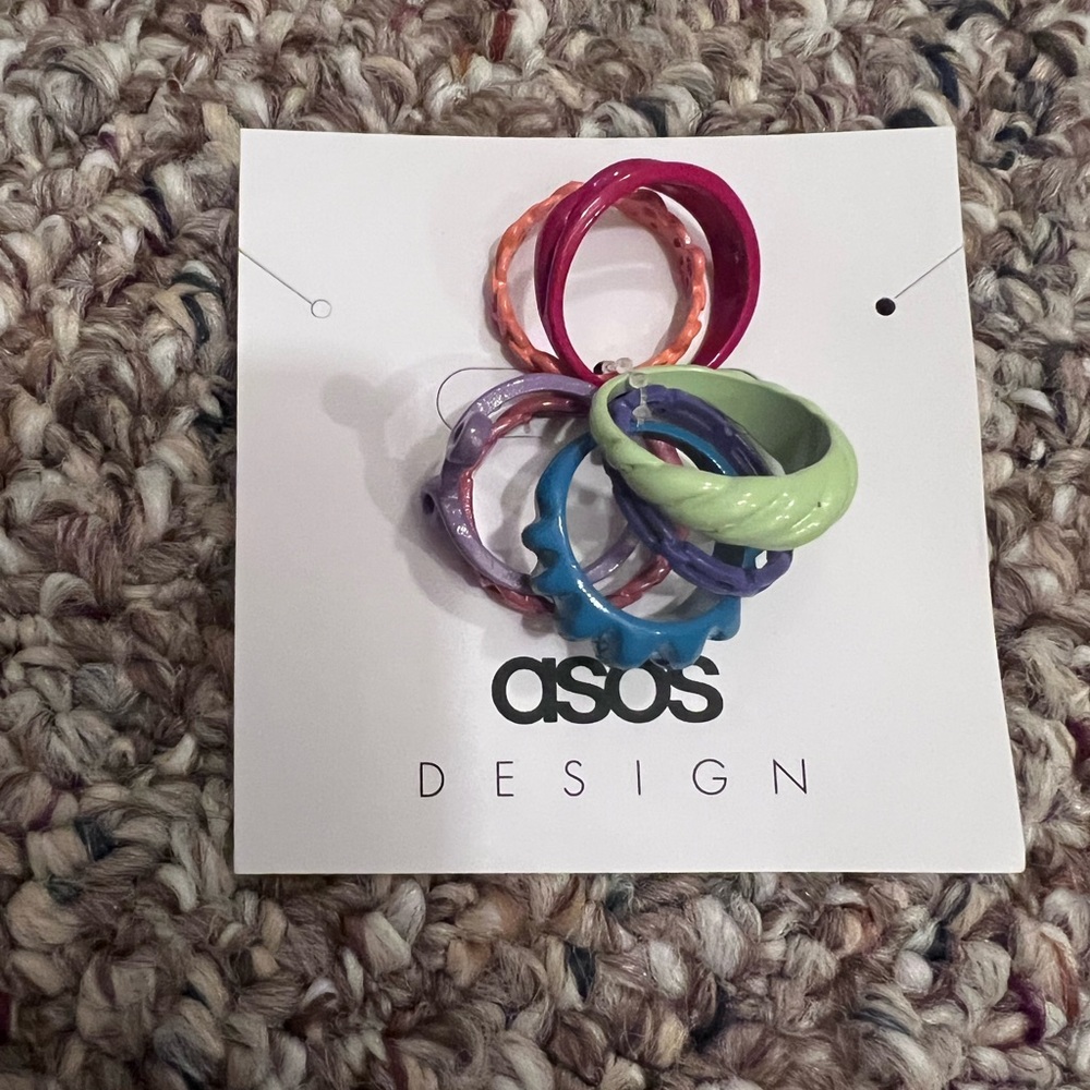ASOS DESIGN Curve Pack of 7 Rings